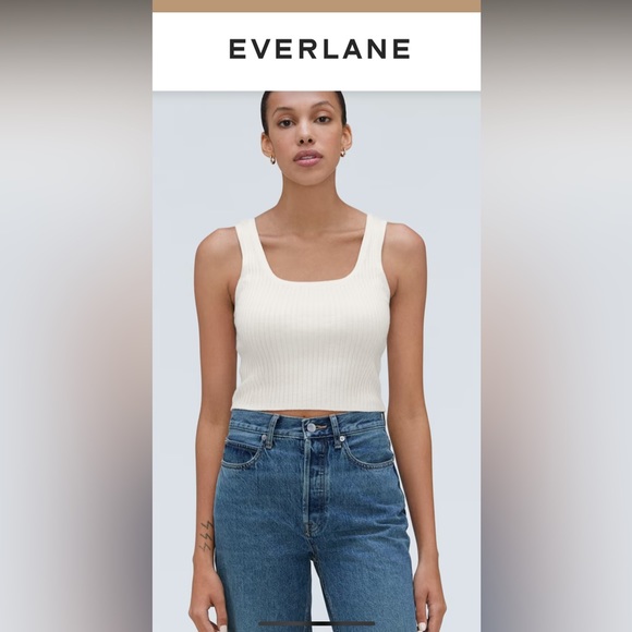 NWT (SET OF 2) Black & Off-White Everlane The Cotton Merino Cami (SOLD OUT)!!! - Picture 1 of 16